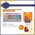 Keep Smiling Oil color paint Colour Paints - Pack of 12 (12ML in each tube). 