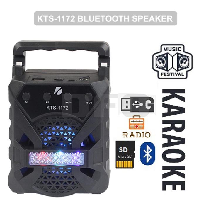 KTS-1172 Wireless Portable Speaker, Bluetooth Speaker, Speaker Drive Size 3inches With Led Light Support Mic