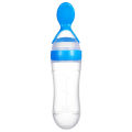 Silicone Baby Spoon Feeder Squeeze Feeding Bottle With Spoon Food Rice Cereal Feeder 90ML. 