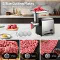 Electric Meat Grinder, 5 in 1 Multifunctional Meat Mincer Pro  Sausage Stuffer Maker 1800W Max) Food Grinder with Blade & 3 Plates, Sausage Stuffer Tubes & Kubbe Kit, Stainless Steel Heavy Duty Meat Mincer Machine Electric Meat Grinder for Home Kitchen, |. 