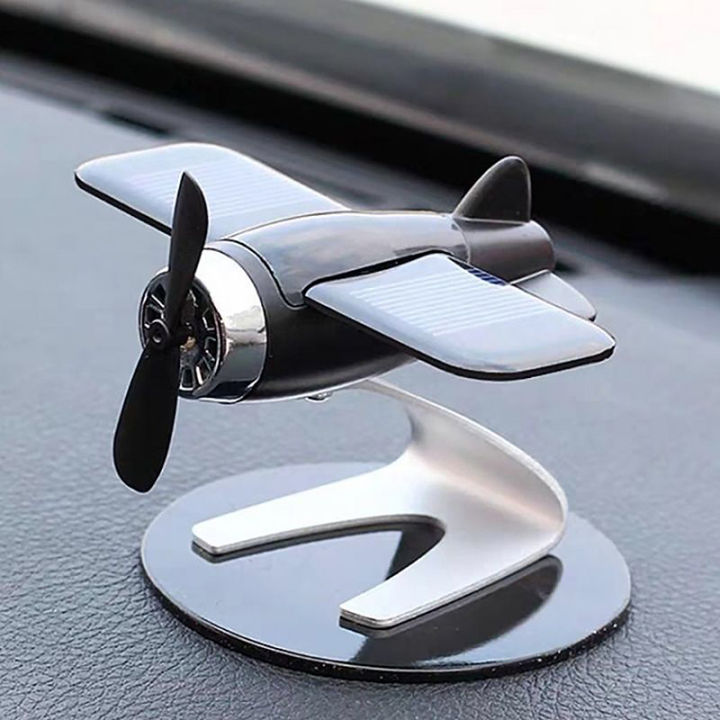 Mini Car Airplane Model Air Freshener Solar Panel With Solid Fragrant Car Perfume Aroma Diffuser Ornament Auto Decor Accessories Mushen