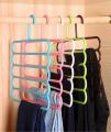Techmanistan Random Color - 5 Layers Plastic Hanger, Wardrobe Space Saving, Multifunctional Hanger. 