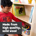 Mr.outlets 5-Compartment Solid Wood Storage Cabinet - Toy Shelf Organizer - Shelves for Classroom - Includes Optional Wheels (to be costomize). 