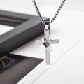 Personalized Christian Jewelry Stainless Steel Ring Religious Cross Necklace for MEN. 