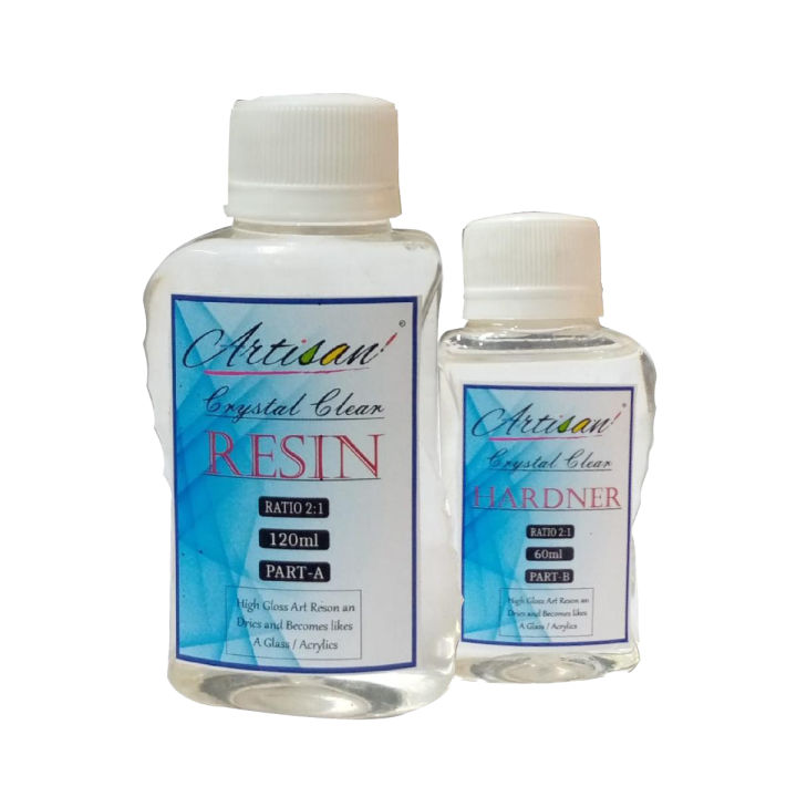 Artisan - SUPER CLEAR_ Epoxy Risin Resin liquid Risen liquid Crystal Clear Ratio 2:1 180 Grams Resin Casting DIY Best for Jewelry Making
