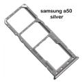 Samsung A50 Silver Dual Sim Card Tray And Micro SD Card Slot Holder. 