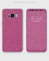 Samsung S8 Plus Phone Skin Front Back And Sides Petal Pink Glitter Texture Skin. 