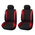 Front Car Seat Covers Front Airbag Ready , 2-Piece Set(Black + Red). 