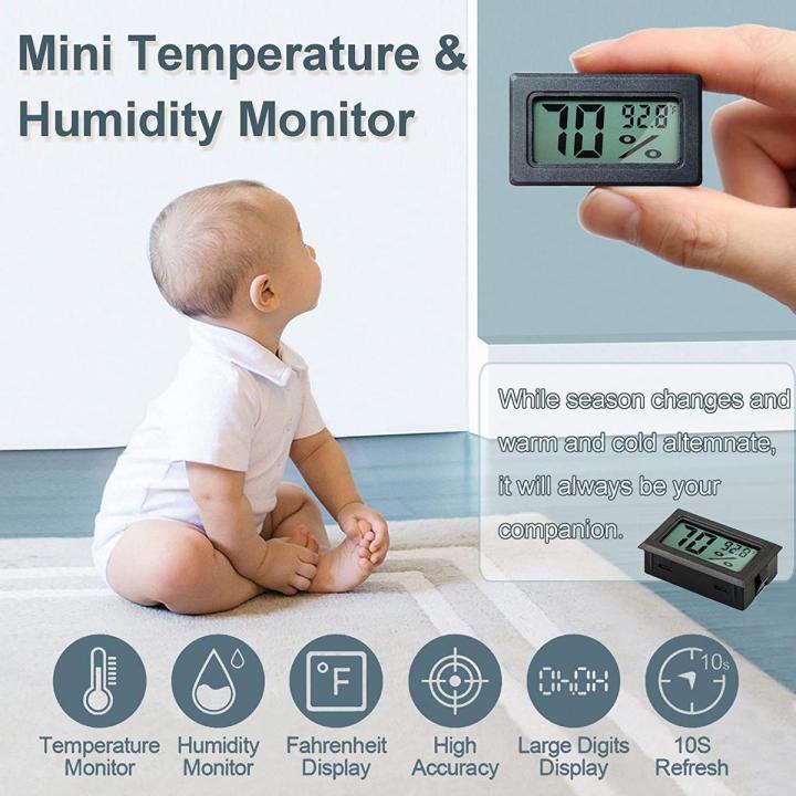 Advanced Mini Digital Thermometer Hygrometer Indoor Room Temperature Humidity Meter Convenient LCD Temperature Sensor Humidity Tester For Egg Incubator , Room , Reptile