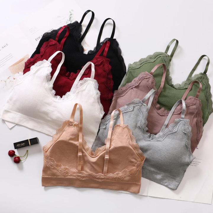 2019 spring and summer new seamless lace beautiful back Japanese threaded chest wrap adjustable shoulder straps no steel ring sleep underwear