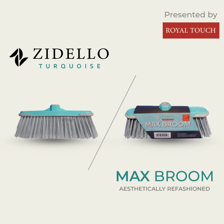 Max Broom - Long Broom - Standing Cleaning Broom [Zidello Turquoise]