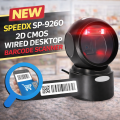 Speed X SP 9260 2D CMOS Barcode Scanner Wired Desktop USB QR Code Reader High Speed 1D and 2D Scanner for POS System Retail Shop and Supermarket Plug and Play Barcode Reader Best Desktop Scanner for Store Pharmacy and Business Billing System. 