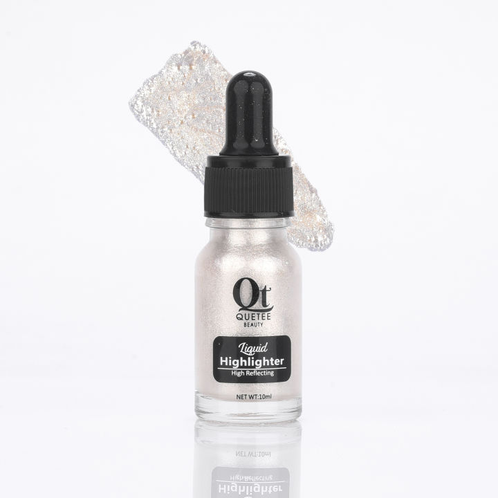 Quetee Glow Dewy Moisture Dropper Liquid Highlighter Strobe & Glow Liquid Cream Highlighter for face and body, Korean Illuminator, golden, silver and rose gold shade highly pigmented highlighter for women