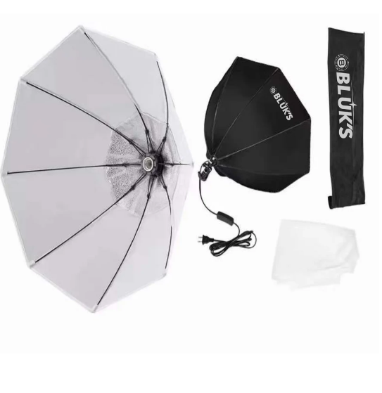 BLUKS Professional Photography Studio Light Stand with Adjustable Softbox Light - 50x70cm Energy-Efficient Lighting Equipment for Photo & Video
