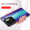Biruiqu For Infinix Hot 50i Carbon Fiber Glass Protective Case Cover. 
