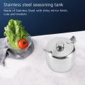 Stainless Steel with Lid and Spoon Sugar Bowl Seasoning Jar Container. 
