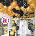 Pack of 100 ( 50 Golden & 50 Black ) Party Balloons - 14 Inch High Quality Latex Balloons for Black and Golden Theme Birthday Party Decoration, Weddings etc. 