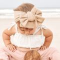 Newborn Bow Headband Baby Oversized Bow Hairband Children's Waffle Knitted Knotted Headband Baby Girls Headwrap Hair Accessories. 