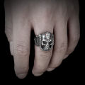 Stainless Steel Men Rings Snake Medusa Red Eyes Skull Punk Rock Gothic for Biker Male Boy Jewelry Creativity Gift Wholesale. 