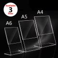 A4, A5, A6 Acrylic Display Stand L-shape Slanted Sign Menu Holders. 