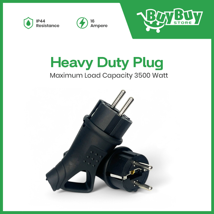 Heavy Duty 16A 2 Pin Male Plug Perfect for AC, Iron, Fridge, Microwave & More, 3500W Load Capacity
