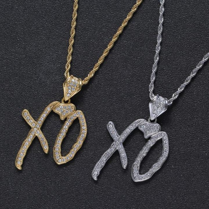 thumbnail image 2 of Bling It On! Hip Hop Iced Out XO Gang CZ Pendant & 24" Cuban Link Chain Necklace Set 2 of 5