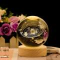 3D Art Crystal Ball Night Lamp Luminous Crystal Ball Decoration Solar System Led Night Lights Desktop Home Decor. 