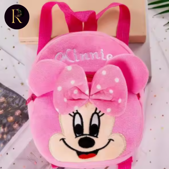 Pink Minnie Kids Plush Bag 9-10 Inches kids Bag By Reeshail Enterprise