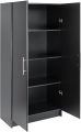 Wooden Cupboard, Organizer, Cupboard for Clothes, kitchen, Storage Cabinet, 32" W x 65" H x 16" D, Black. 