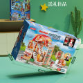 Feile children play house doll house princess castle building block villa small house boy and girl birthday gift doll. 