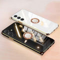 For Samsung Galaxy S23 FE（ Galaxy S23 Fan Edition ）Case Soft Plating Antioxidant Clear Ring holder stand For Galaxy S23 FE Back Cover. 