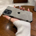 CrashStar With Logo Leather Fur Soft Shockproof Phone Case For iPhone 16 15 14 13 12 11 Pro Max Mini XS XR X 8 7 6 6S Plus + SE 2020 Simple Phone Casing Anti-fall Phone Cover With Full Cover Lens Camera Protection. 