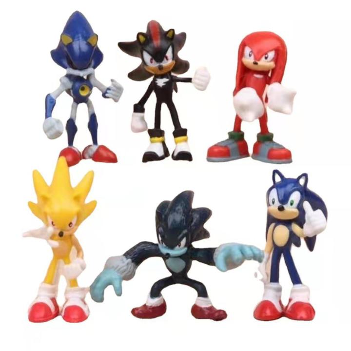 6pcs/Set Cartoon Moives Sonic The Hedgehog Figure Supersonic Dolls Ornaments PVC Anime Action Figure Toys For Halloween Kids