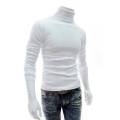 Men Premium High Neck White Full Sleeve Pullover Stretchable Ribbed Cotton & Lycra T-Shirt Turtleneck Tops Sweatshirt Winter Warm Free Size Every Fitter Special offer InnerWear pk. 