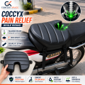 Tailbone Bike Seat Cushion - Coccyx Relief | Orthopedic Motorcycle Seat Cushion | Ergonomic & Comfortable | High Density 2-Inch Foam | For Tailbone Pain, Piles | Universal Easy Installation For All Bikes 70cc 100cc 125cc 150cc 200cc. 