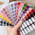 16Tips Semi Cured Gel Nails Wraps Fashion Transparent Clear Solid Color Manicure Decals UV LED Lamp Needed Gel Nail Art Stickers. 