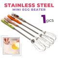 Mini Egg Beater Mixer Stainless Steel with Ceramic Handle Hand Whisk Beater Stir Rod Stirrer Blender Small. 
