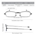 Fashion MINI Design Telescopic Reading Glasses Men Women Folding Small Glasses Frame Black Metal With Original Box Portable. 