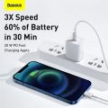 Baseus 20W Type C to Lightning Cable - PD Fast Charge Superior Series USB C to iPhone TPE Cable - 1M/2M. 