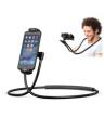 Lazy Bendable Flexible Hang Neck Phone Holder 360 Degree Rotation Mobile Stand - Black. 