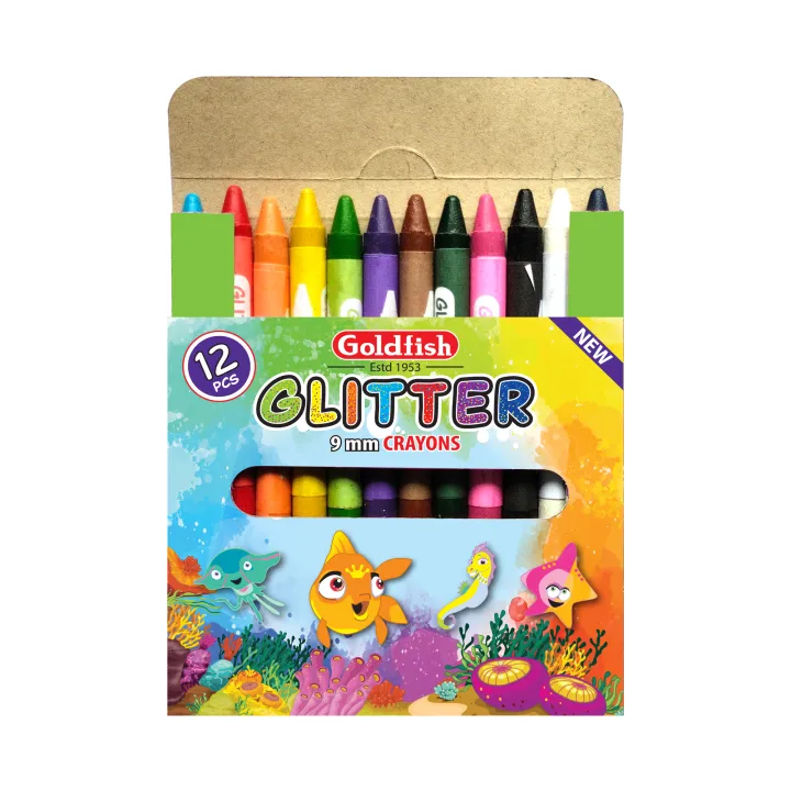 Goldfish%20High%20Quality%20Glitter%209mm%20Wax%20Crayon%2012%20Colour%20in%20Cardboard%20Packet%20(1%20Pack)%20-%20Image%204