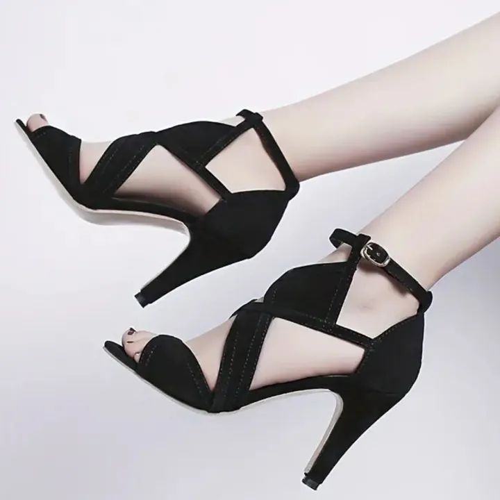 ORANGLES Women Fashion Black Heels Sandal Every Event Weeding, Party, Casual Comfortable Heels Beautiful Elegant - detailed closeup view - illustrating benefits - Image 3 of 3 | created for all | Shop Women Fashion Black Heels Sandal Every Event Weeding, Party, Casual Comfortable Heels Beautiful Elegant North Carolina | Free Shipping ORANGLES