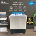 Haier Washing Machine | New Model HTW 100-196G / HTW 100-196E | 10 KG Wash CapacityTwin Tub Semi Automatic Washing Machine | Shower Rinse | 10 Years Brand Warranty. 