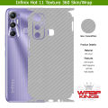 Infinix Hot 11 Skin/Wrap 360 Protection Sheet/ Carbon fiber/ Matte/ Transparent/ Lamination Back And Sides Included Camera Skin. 