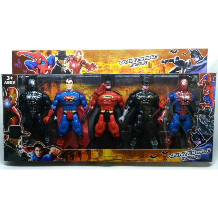 Super Heroes Toy Set Pack of 5 Action Figures for Boys, Character Toys For Kids, Mini Action Figure Toys