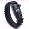 4 in 1 Emergency Survival Bracelet For Men Outdoor Rescue Parachute Cord Wristband Whistle Compass Paracord NO Flintstones. 