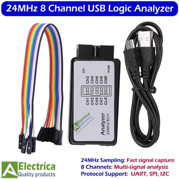 24MHz 8 Channel USB Logic Analyzer for ARM FPGA Debugging 24M Sampling ...