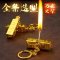 Can't Use up to Ten Thousand Times in a Lifetime New Match Lighter Cigarette Lighter Key Chain Gold Bar Personality Windproof Creative. 
