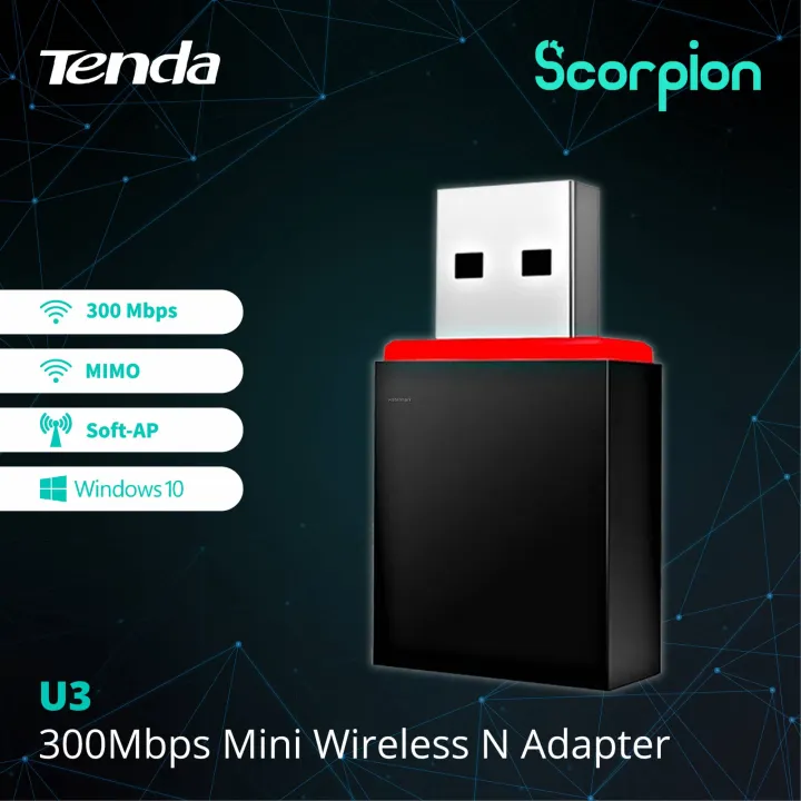 Tenda%20U3%20Wireless%20USB%20300Mbps%20Network%20Adapter%20Mini%20Portable%20Networking%20Card%20WiFi%20Repeat%20Wi-Fi%20Hotspot%20-%20Image%202