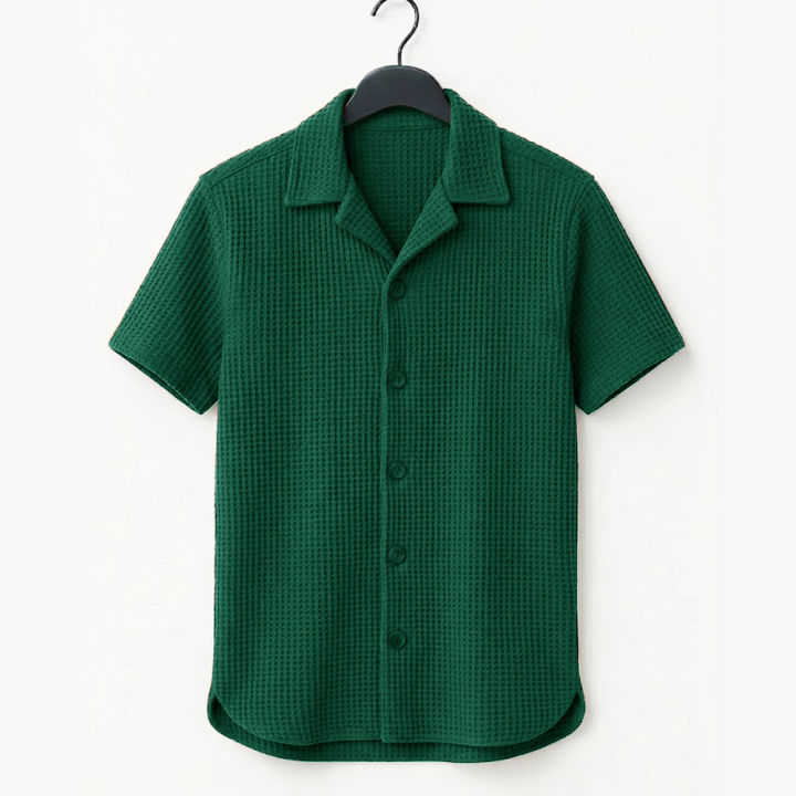Richman%20Cuban%20Collar%20Shirt%20For%20Men%20-%20Half%20Sleeves%20Men%20Shirts%20-%20Waffle%20Knit%20Casual%20Shirts%20For%20Men%20-%20Image%205